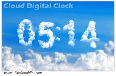 دانلود اسکرین سیور ساعت به صورت ابری Cloud Digital Clock 07