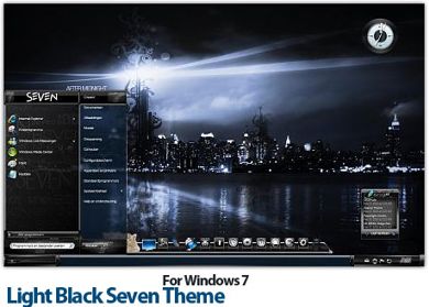 تم مشکی ویندوز ۷ – Light Black Seven Theme For Windows 7