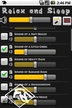 Relax and Sleep 2.73 نرم افزار صدا درمانی برای گوشی ها اندروید