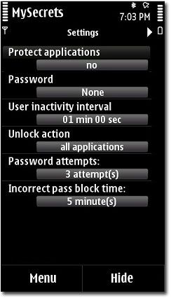 قرار دادن پسورد در تمامی قسمت های گوشی موبایل با MySecrets V2.00