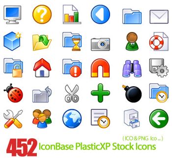 دانلود آیکون نوار ابزار – IconBase PlasticXP Stock Icons