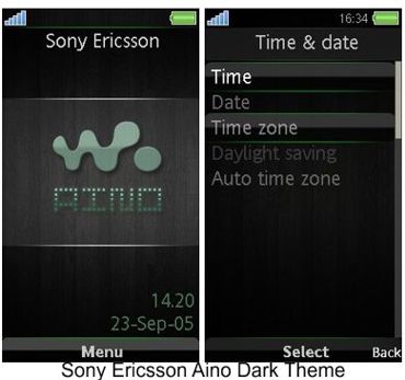 تم سونی اریکسون Sony Ericsson Aino Dark Theme