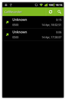 ضبط صدای مکالمات بدون در آندروید با نرم افزار CallRecorder v1.0.37