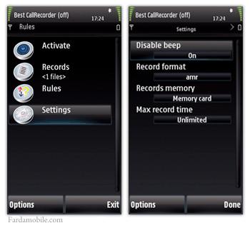 برنامه ضبط مکالمه Call Recorr V1.0 برای نوکیا ۵۸۰۰-۵۵۳۰-N97
