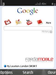 جستجو گر گوگل در نوکیا سری ۶۰ ویرایش ۳ با GoogleSearch v2.1.12