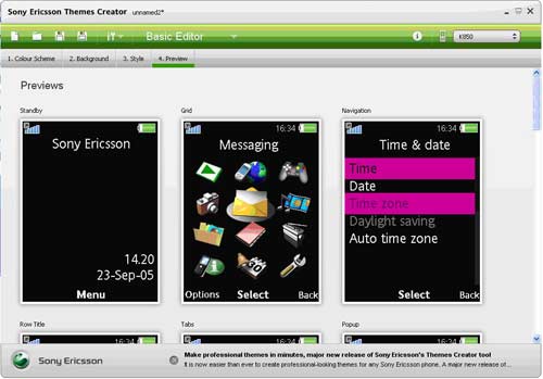 نرم افزار تم ساز سونی اریکسونSonyEricssonThemeCreator 4.00